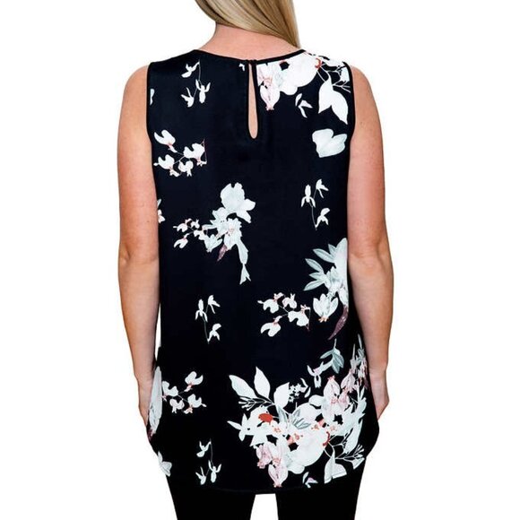 NWOT Mario Serrani High Low Tank Top | Black white - Picture 7 of 13